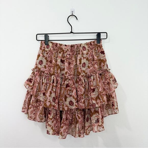 MISA Nahla Mini Skirt in San Lorenzo Floral Ruffle size XS - Picture 2 of 6